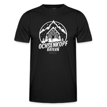 Ochsenkopf Bayern Skigebiet - Männer Funktions-T-Shirt - Schwarz - Vorne - AI Model Male 178 dark (178cm)