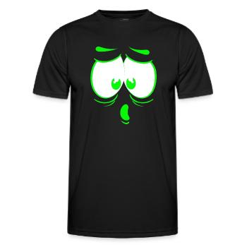 visage fou heureux dessin animé visage heureux dessin animé - T-shirt sport Homme - noir - Devant - AI Model Male 178 dark (178cm)