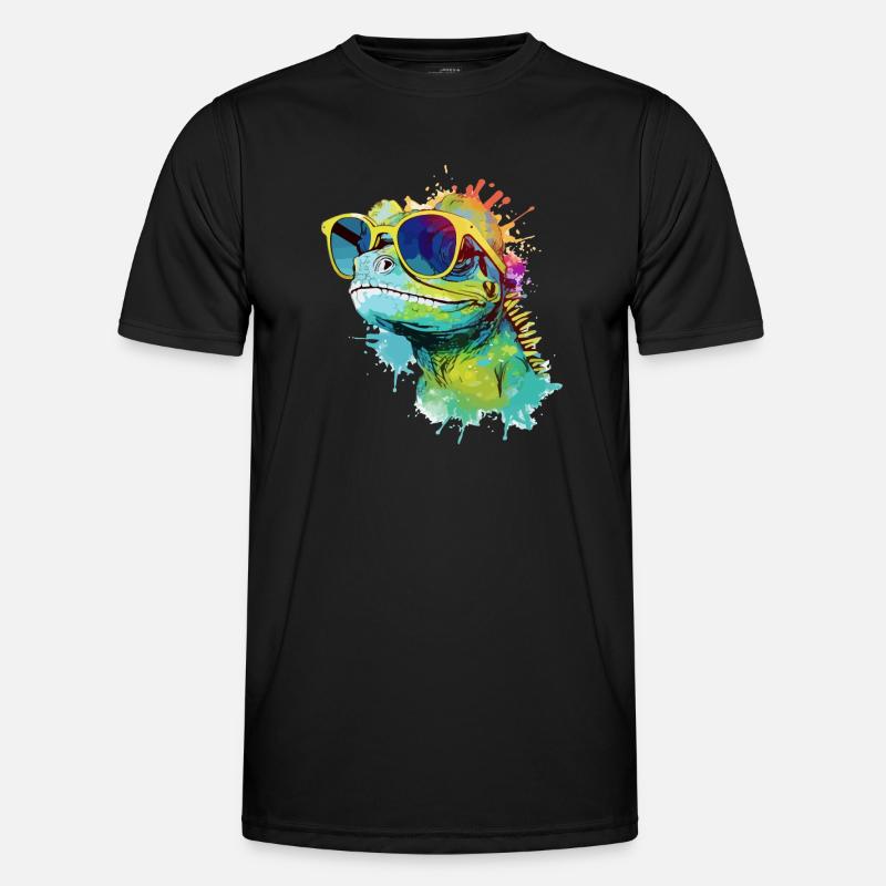 Doko die Eidechse - Männer Funktions-T-Shirt - Schwarz