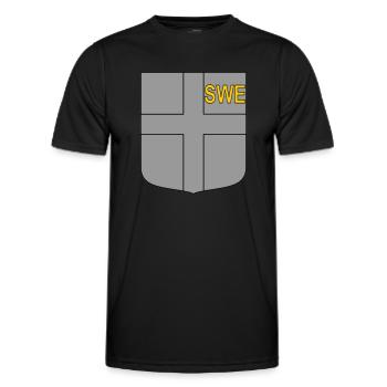 DEU Taktischer Schild - Männer Funktions-T-Shirt - Schwarz - Vorne - AI Model Male 178 dark (178cm)