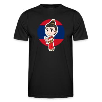 Laos Lao Drapeau Laotien éléphant Lao I cadeau - T-shirt sport Homme - noir - Devant - AI Model Male 178 dark (178cm)