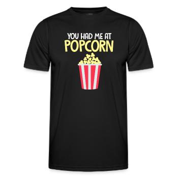 You Had Me At Popcorn Popped Maize - Men's Functional T-Shirt - black - Front - AI Model Male 178 dark (178cm)