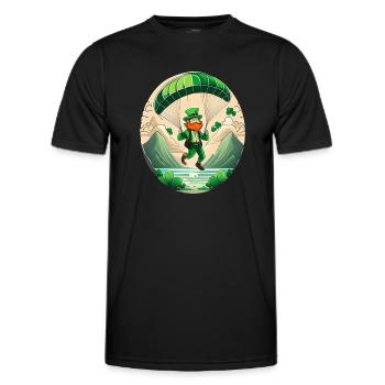 Parapente Trèfle de la Saint-Patrick - T-shirt sport Homme - noir - Devant - AI Model Male 178 dark (178cm)