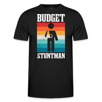 Lustiger Stuntman: Gebrochener Arm, Ellbogen, Handgelenksverletzung - Männer Funktions-T-Shirt - Schwarz - Vorne - AI Model Male 178 dark (178cm)