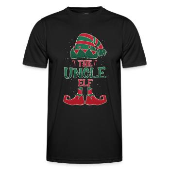 Le cadeau de Noël de l’oncle elfe - T-shirt sport Homme - noir - Devant - AI Model Male 178 dark (178cm)