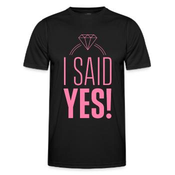 Ich habe Ja gesagt Verlobt Verlobter Verlobung - Männer Funktions-T-Shirt - Schwarz - Vorne - AI Model Male 178 dark (178cm)