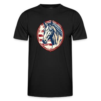 American Vintage Horse - Men's Functional T-Shirt - black - Front - AI Model Male 178 dark (178cm)
