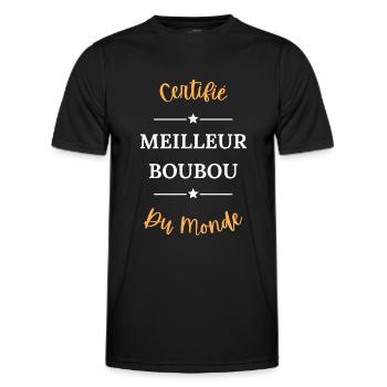 Certifié meilleur boubou du monde - T-shirt sport Homme - noir - Devant - AI Model Male 178 dark (178cm)