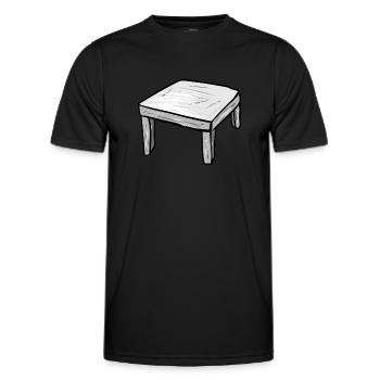 Holztisch Tisch Möbel Cartoon symbol - Männer Funktions-T-Shirt - Schwarz - Vorne - AI Model Male 178 dark (178cm)