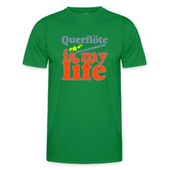 Spielmannszug , Querflöte is my life (25) - Männer Funktions-T-Shirt - Kelly Green - Vorne - AI Model Male 178 dark (178cm)