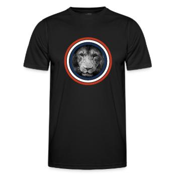 Cercles de lion rouge blanc bleu - T-shirt sport Homme - noir - Devant - AI Model Male 178 dark (178cm)