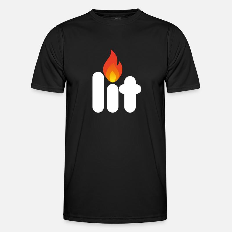 lit white - Men's Functional T-Shirt - black