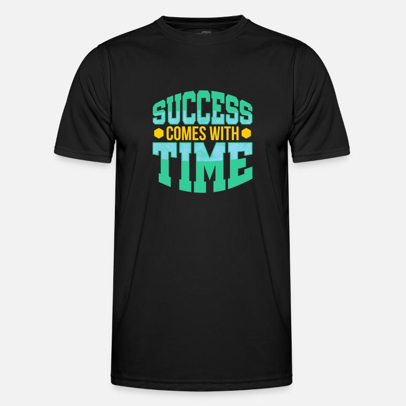 Success comes with time - Men's Functional T-Shirt - black