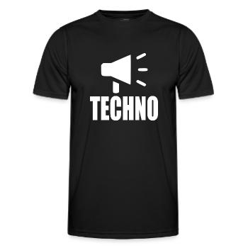 Techno - Männer Funktions-T-Shirt - Schwarz - Vorne - AI Model Male 178 dark (178cm)