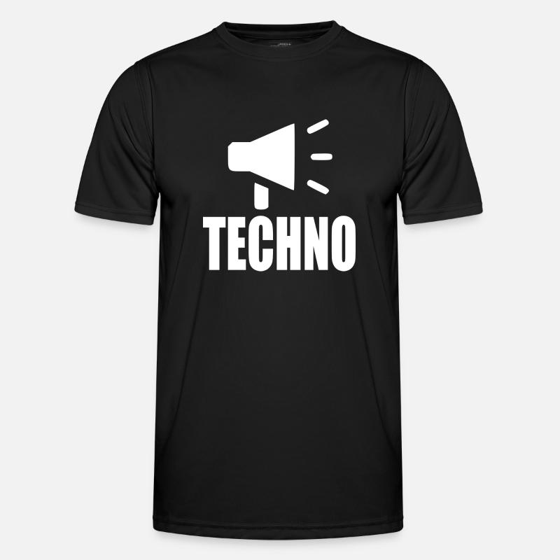 Techno - Männer Funktions-T-Shirt - Schwarz