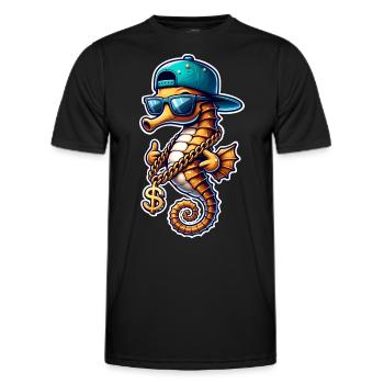 Seepferd Seepferdchen - Männer Funktions-T-Shirt - Schwarz - Vorne - AI Model Male 178 dark (178cm)