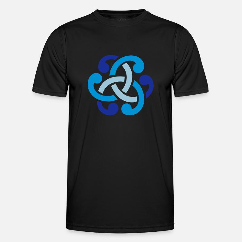 Keltischer Knoten vector - Männer Funktions-T-Shirt - Schwarz