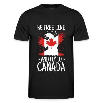Drapeau du Canada Feuille d’érable Drapeau canadien Canada - T-shirt sport Homme - noir - Devant - AI Model Male 178 dark (178cm)