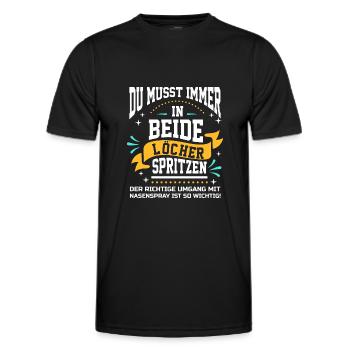 Sex Spruch Party Geburtstag zweideutig Nasenspray - Männer Funktions-T-Shirt - Schwarz - Vorne - AI Model Male 178 dark (178cm)