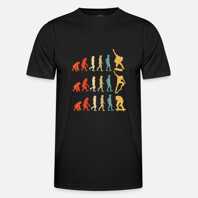 Skateboard Evolution Geschenk - Männer Funktions-T-Shirt - Schwarz