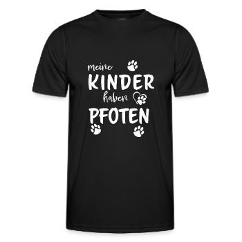 meine Kinder haben Pfoten - Männer Funktions-T-Shirt - Schwarz - Vorne - AI Model Male 178 dark (178cm)