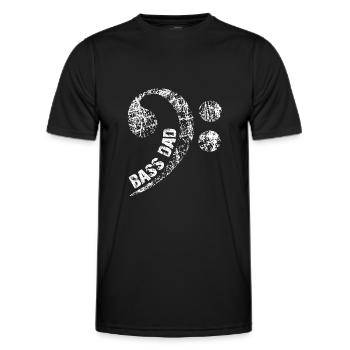 Papa spielt Bass Papa ist Bassist - Männer Funktions-T-Shirt - Schwarz - Vorne - AI Model Male 178 dark (178cm)