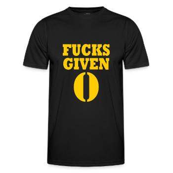 Zero fucks given - Männer Funktions-T-Shirt - Schwarz - Vorne - AI Model Male 178 dark (178cm)