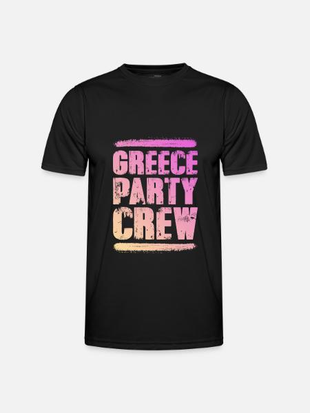 Greece Party Crew Bunt - Männer Funktions-T-Shirt - Schwarz