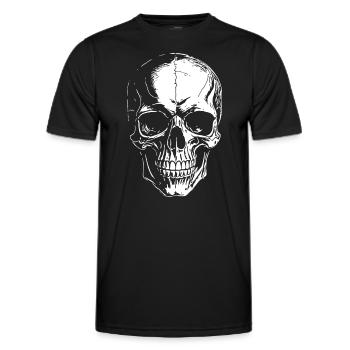 Totenkopf - Männer Funktions-T-Shirt - Schwarz - Vorne - AI Model Male 178 dark (178cm)