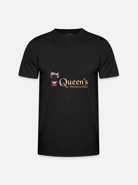 British Queen Monarchy Platinum Jubilee 70th yr - Men's Functional T-Shirt - black