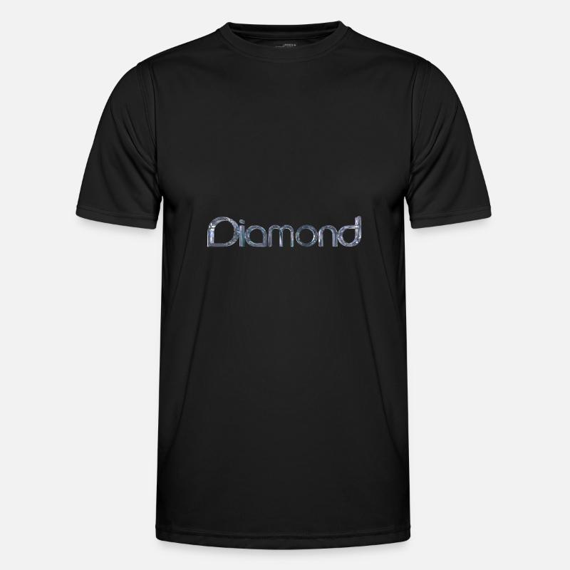 Diamond Stylized Text - Men's Functional T-Shirt - black