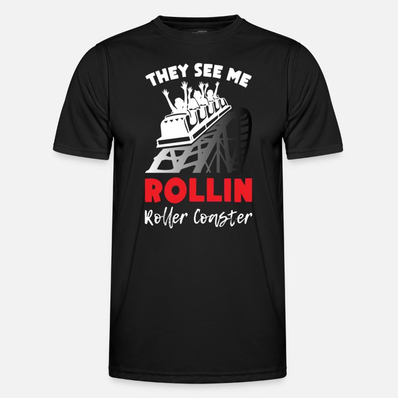 They See me Rollin Roller Coaster - Men's Functional T-Shirt - black