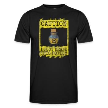 Alchimie Recherche à base de plantes - T-shirt sport Homme - noir - Devant - AI Model Male 178 dark (178cm)