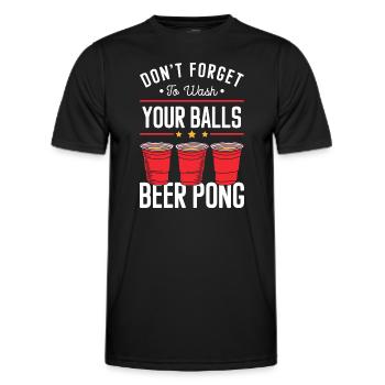 Beerpong Alcohol Rules Ball - T-shirt sport Homme - noir - Devant - AI Model Male 178 dark (178cm)