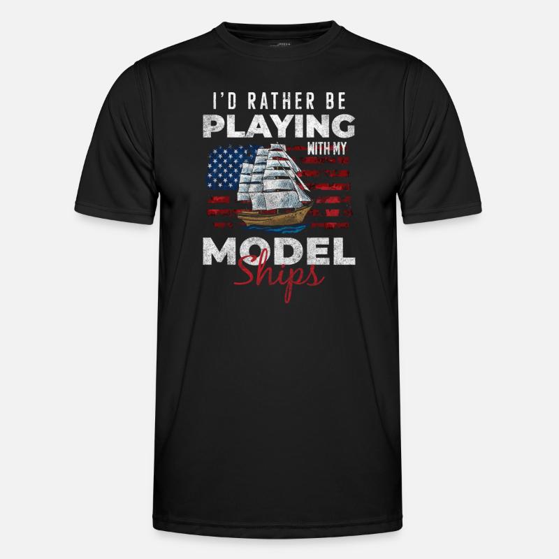 Schiff Modellbauer Schifffahrt - Männer Funktions-T-Shirt - Schwarz