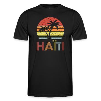 Haïti - T-shirt sport Homme - noir - Devant - AI Model Male 178 dark (178cm)