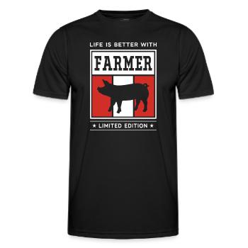 Farmer - Männer Funktions-T-Shirt - Schwarz - Vorne - AI Model Male 178 dark (178cm)