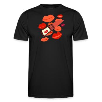 LIPSTICK v2.00 - Men's Functional T-Shirt - black - Front - AI Model Male 178 dark (178cm)