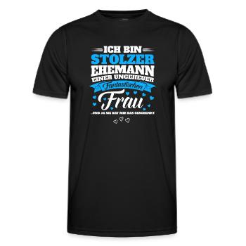 Ich Bin Stolzer Ehemann einer Fantastischen Frau - Männer Funktions-T-Shirt - Schwarz - Vorne - AI Model Male 178 dark (178cm)
