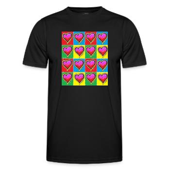 Subway Graffiti Hearts - Men's Functional T-Shirt - black - Front - AI Model Male 178 dark (178cm)