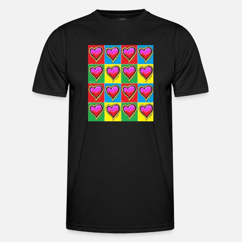 Subway Graffiti Hearts Men's Functional T-Shirt