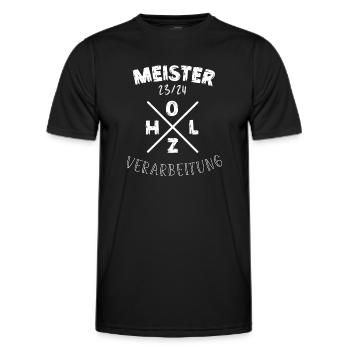 Holz Meister - Männer Funktions-T-Shirt - Schwarz - Vorne - AI Model Male 178 dark (178cm)