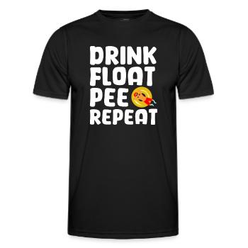 Drink Float Pee Repeat River Floating Tube - Männer Funktions-T-Shirt - Schwarz - Vorne - AI Model Male 178 dark (178cm)