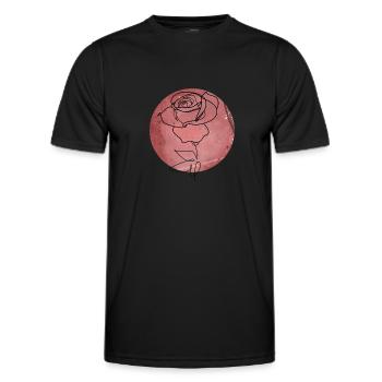Rosen-Minimalismus - Männer Funktions-T-Shirt - Schwarz - Vorne - AI Model Male 178 dark (178cm)