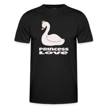 schwan princess love - Männer Funktions-T-Shirt - Schwarz - Vorne - AI Model Male 178 dark (178cm)