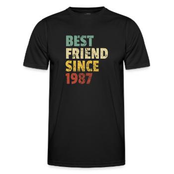 Meilleur ami depuis 1987 Slogan d’anniversaire drôle - T-shirt sport Homme - noir - Devant - AI Model Male 178 dark (178cm)