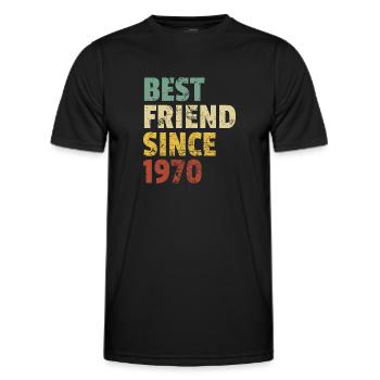 Meilleur ami depuis 1970 Slogan d’anniversaire drôle - T-shirt sport Homme - noir - Devant - AI Model Male 178 dark (178cm)