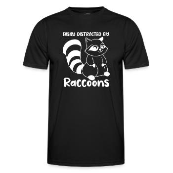 Un dicton ironique : distrait par les ratons - T-shirt sport Homme - noir - Devant - AI Model Male 178 dark (178cm)