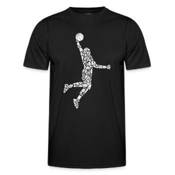 Basketball Symbols Dunking Boys Basketball Players - Men's Functional T-Shirt - black - Front - AI Model Male 178 dark (178cm)