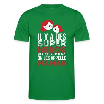 Maman Cadeau Fete des Meres Futur Mamans - T-shirt sport Homme - vert - Devant - AI Model Male 178 dark (178cm)